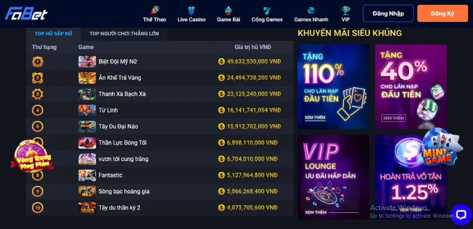 Tổng hợp các trò chơi Slot phổ biến tại qh988 link mới